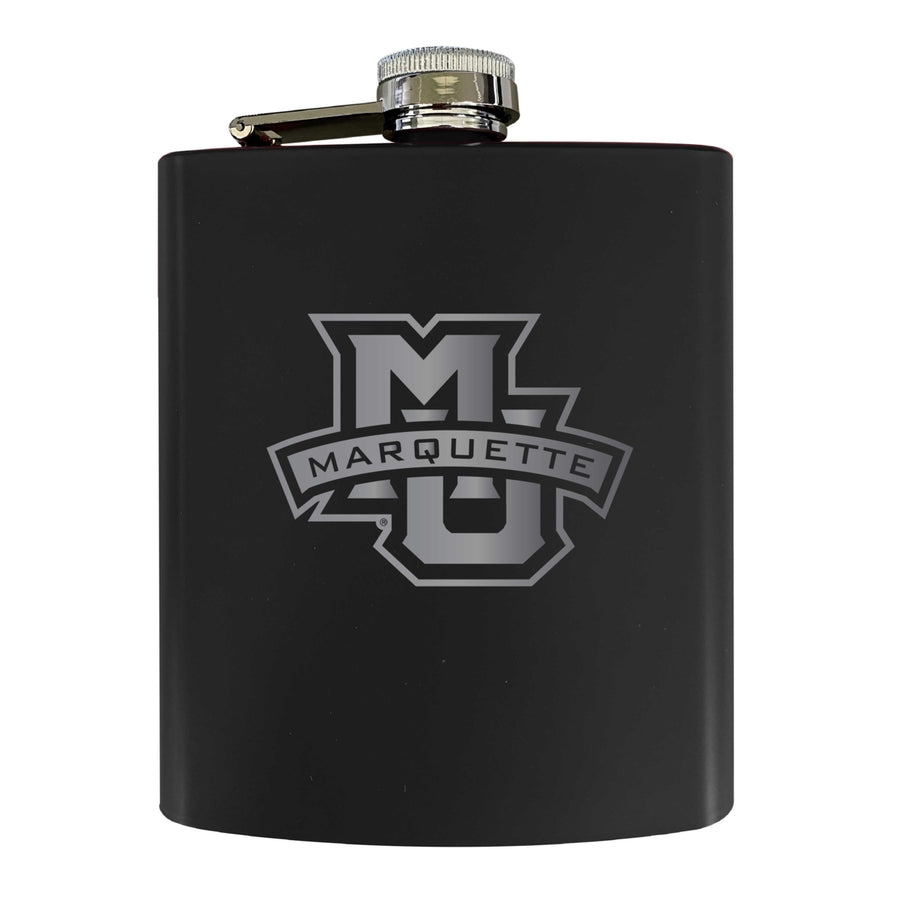 Marquette Golden Eagles Stainless Steel Etched Flask 7 oz - Officially LicensedChoose Your ColorMatte Finish Image 1
