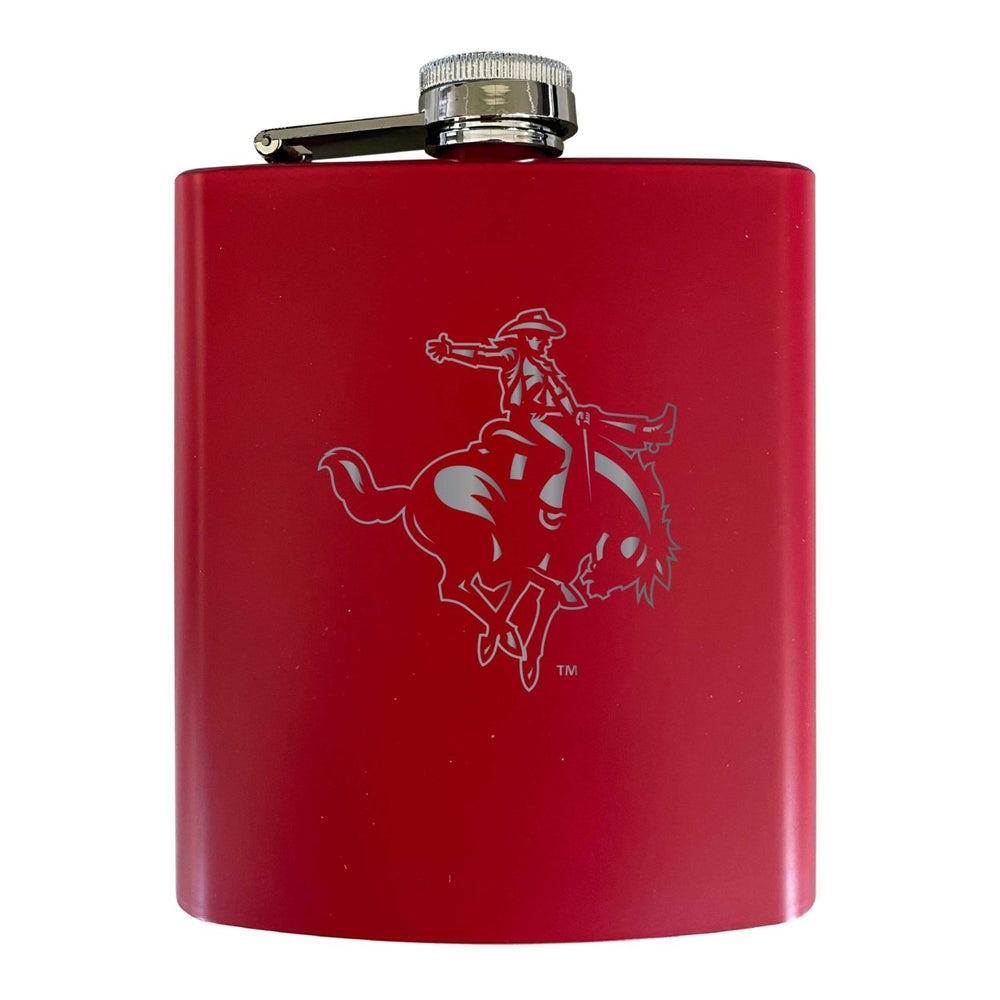 Northwestern Oklahoma State University Stainless Steel Etched Flask 7 oz - Officially LicensedChoose Your ColorMatte Image 2