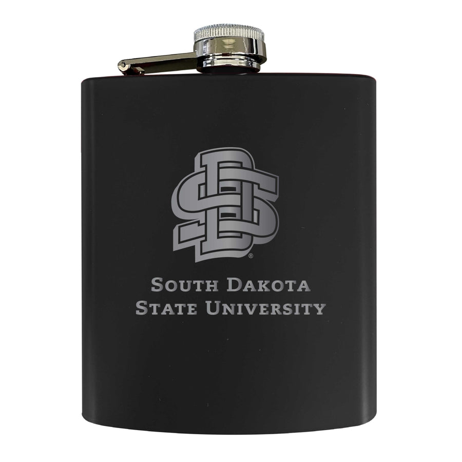 South Dakota State Jackrabbits Stainless Steel Etched Flask 7 oz - Officially LicensedChoose Your ColorMatte Finish Image 1