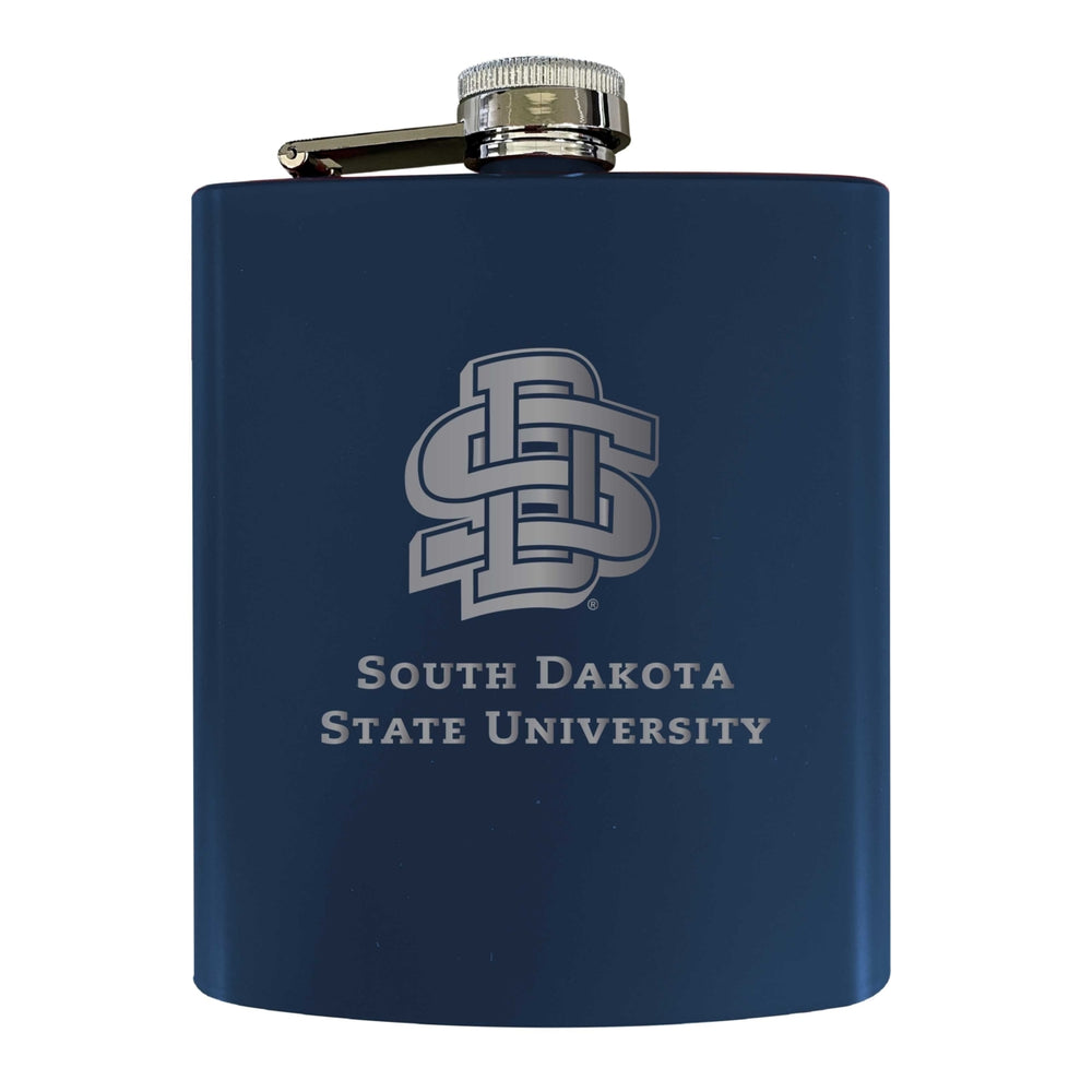 South Dakota State Jackrabbits Stainless Steel Etched Flask 7 oz - Officially LicensedChoose Your ColorMatte Finish Image 2