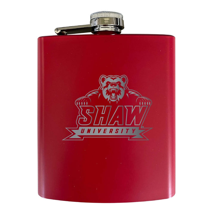 Shaw University Bears Stainless Steel Etched Flask 7 oz - Officially LicensedChoose Your ColorMatte Finish Image 3