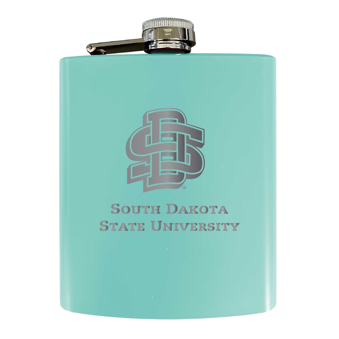 South Dakota State Jackrabbits Stainless Steel Etched Flask 7 oz - Officially LicensedChoose Your ColorMatte Finish Image 3