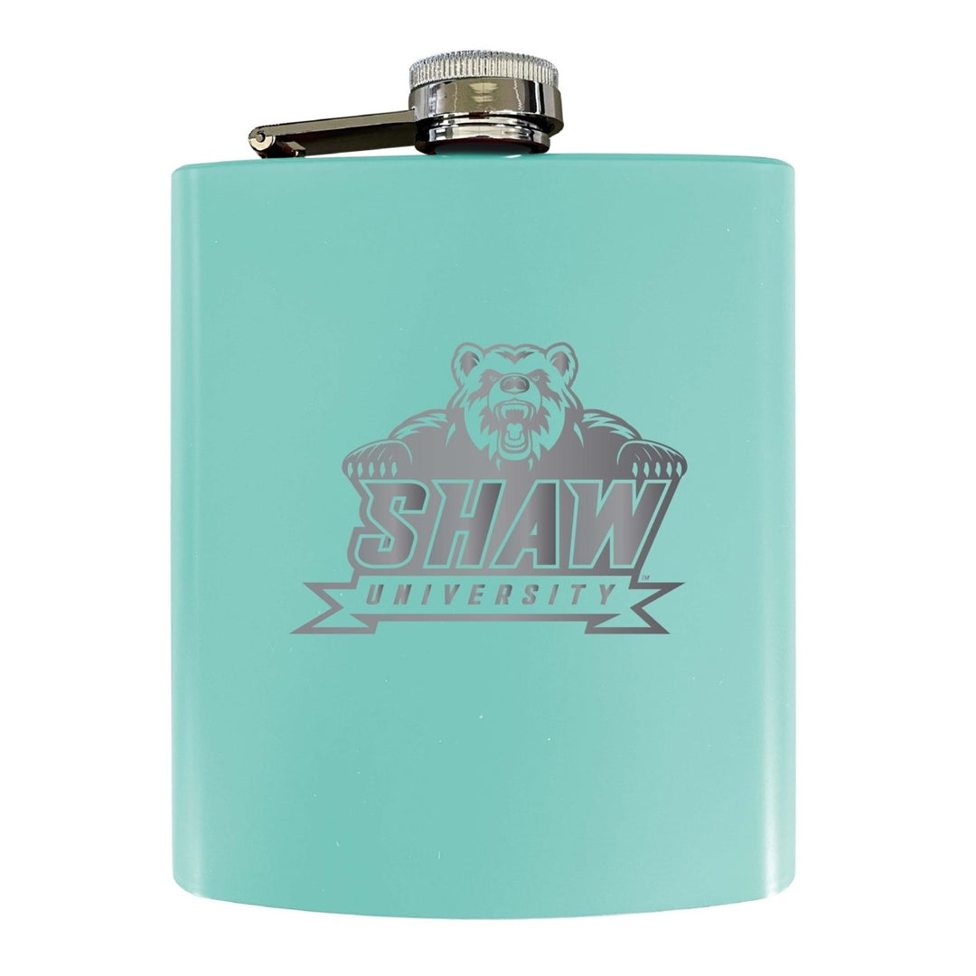 Shaw University Bears Stainless Steel Etched Flask 7 oz - Officially LicensedChoose Your ColorMatte Finish Image 1