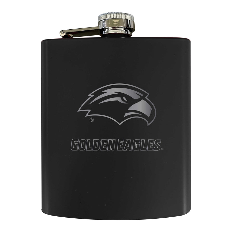 Southern Mississippi Golden Eagles Stainless Steel Etched Flask 7 oz - Officially LicensedChoose Your ColorMatte Finish Image 1