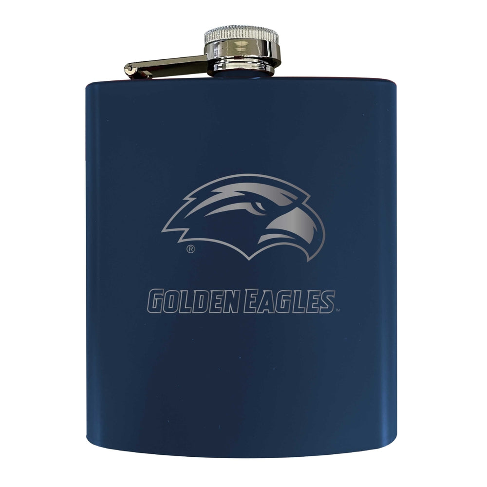 Southern Mississippi Golden Eagles Stainless Steel Etched Flask 7 oz - Officially LicensedChoose Your ColorMatte Finish Image 2