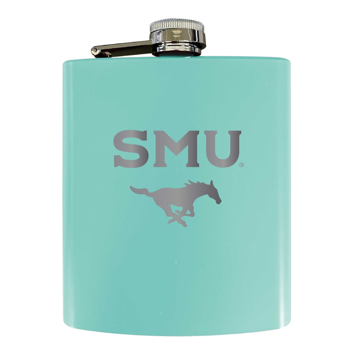 Southern Methodist University Stainless Steel Etched Flask 7 oz - Officially LicensedChoose Your ColorMatte Finish Image 4