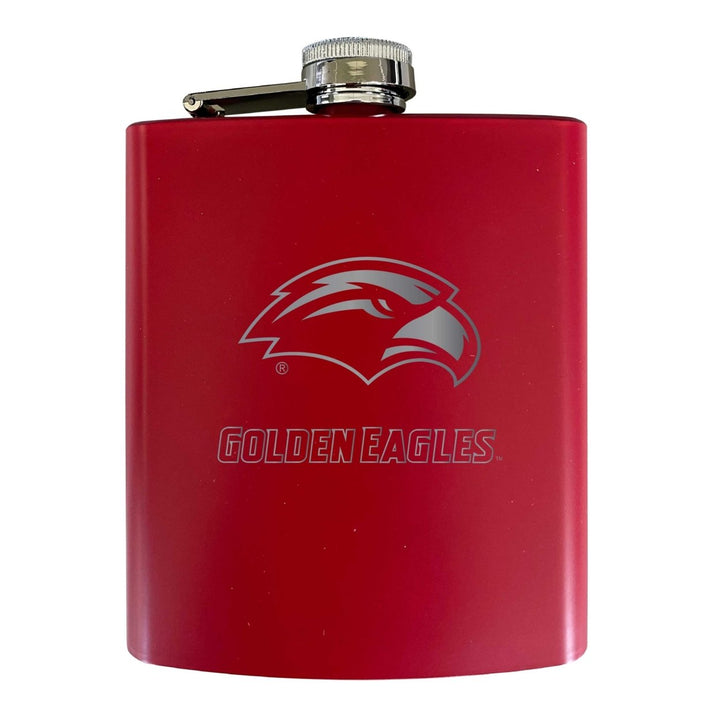 Southern Mississippi Golden Eagles Stainless Steel Etched Flask 7 oz - Officially LicensedChoose Your ColorMatte Finish Image 3