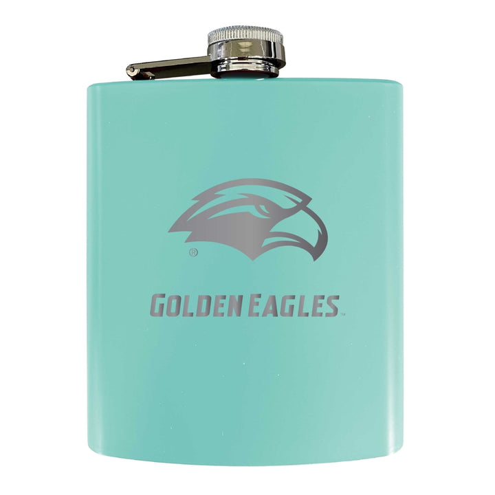 Southern Mississippi Golden Eagles Stainless Steel Etched Flask 7 oz - Officially LicensedChoose Your ColorMatte Finish Image 4