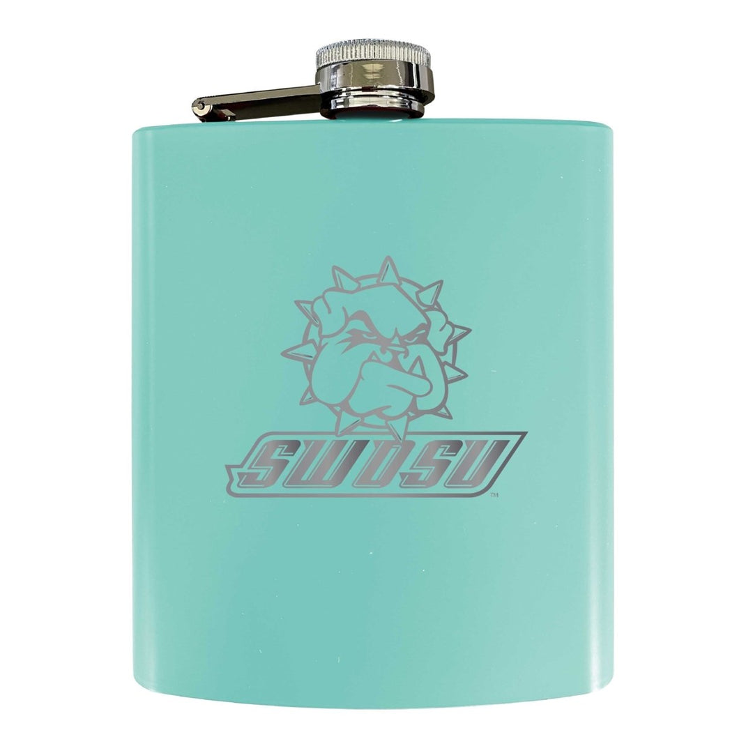 Southwestern Oklahoma State University Stainless Steel Etched Flask 7 oz - Officially LicensedChoose Your ColorMatte Image 1