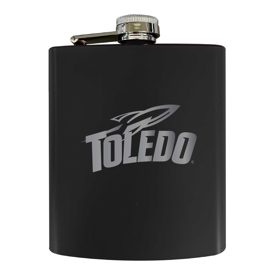 Toledo Rockets Stainless Steel Etched Flask 7 oz - Officially LicensedChoose Your ColorMatte Finish Image 1