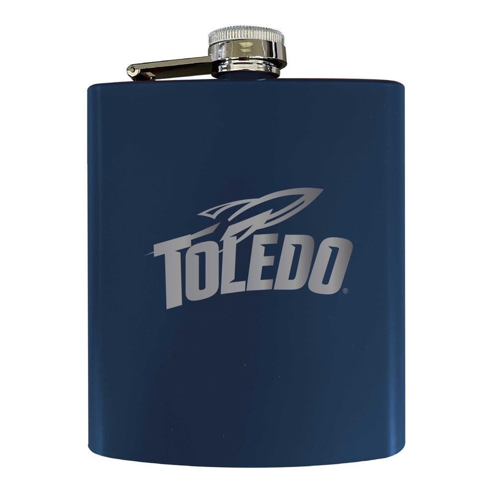 Toledo Rockets Stainless Steel Etched Flask 7 oz - Officially LicensedChoose Your ColorMatte Finish Image 2