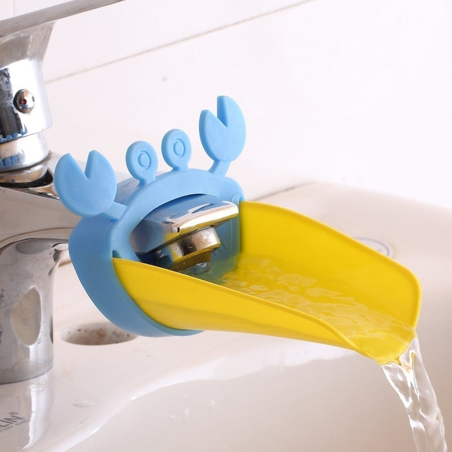 (2 Pack) Water Faucet Sink Handle Extender for ChildrenBlue and Yellow Crab Image 1