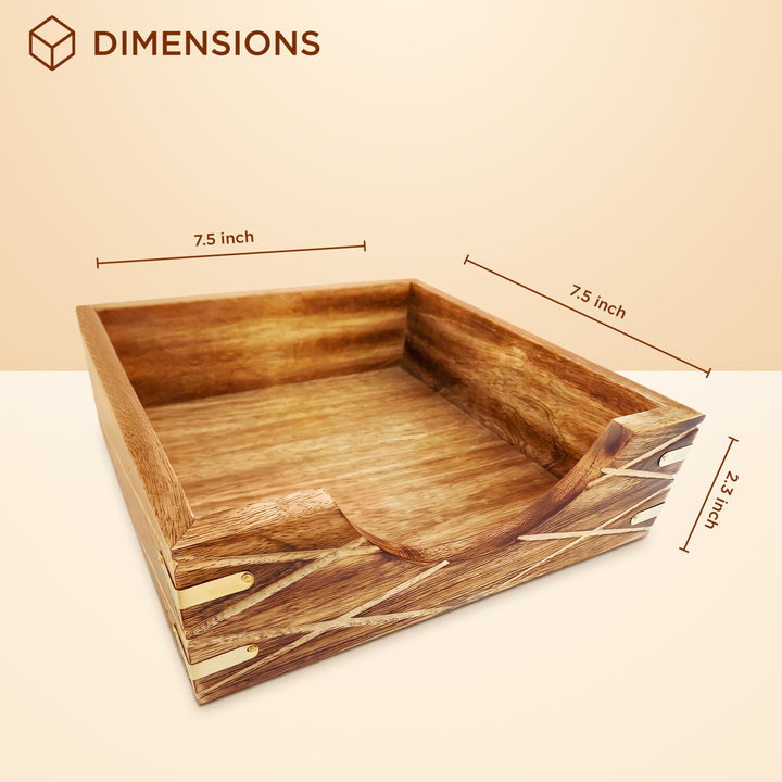 Tabletop Decorative Wood Napkin Holder for KitchenDining Table and Counter Tops Image 4