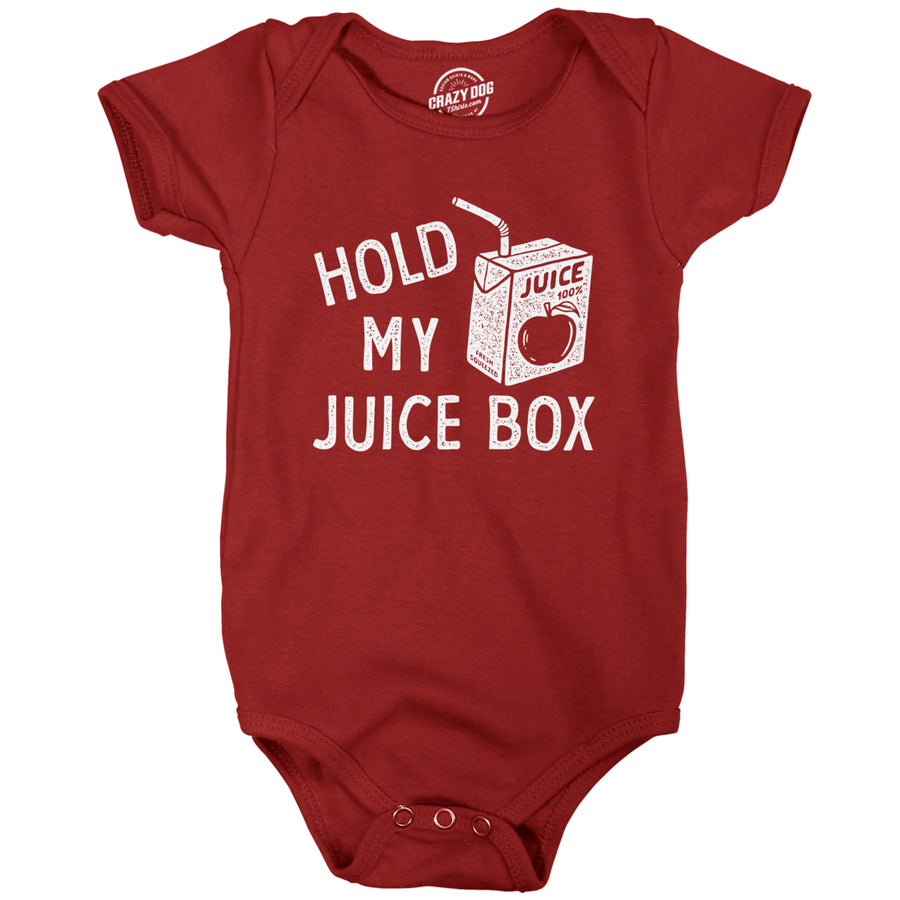 Hold My Juice Box Baby Bodysuit Funny Cute Apple Juicebox Graphic Novelty Jumper For Infants Image 1