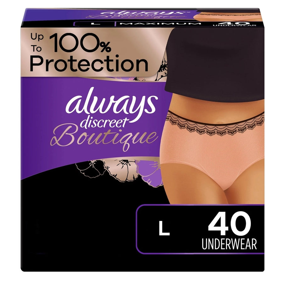 Always Discreet Boutique Incontinence UnderwearMaximum AbsorbencyL (40 Ct) Image 1