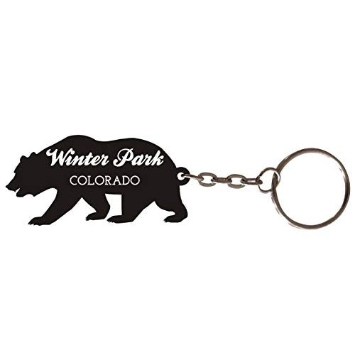 Winter Park Colorado Souvenir Metal Bear Keychain Image 1