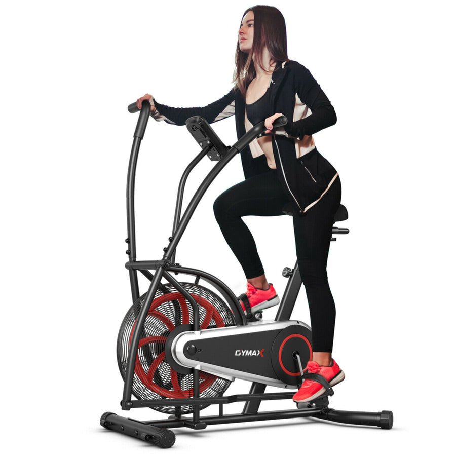 Unlimited Resistance Airdyne Bike Fan Exercise Bike with Clear LCD Display Image 1
