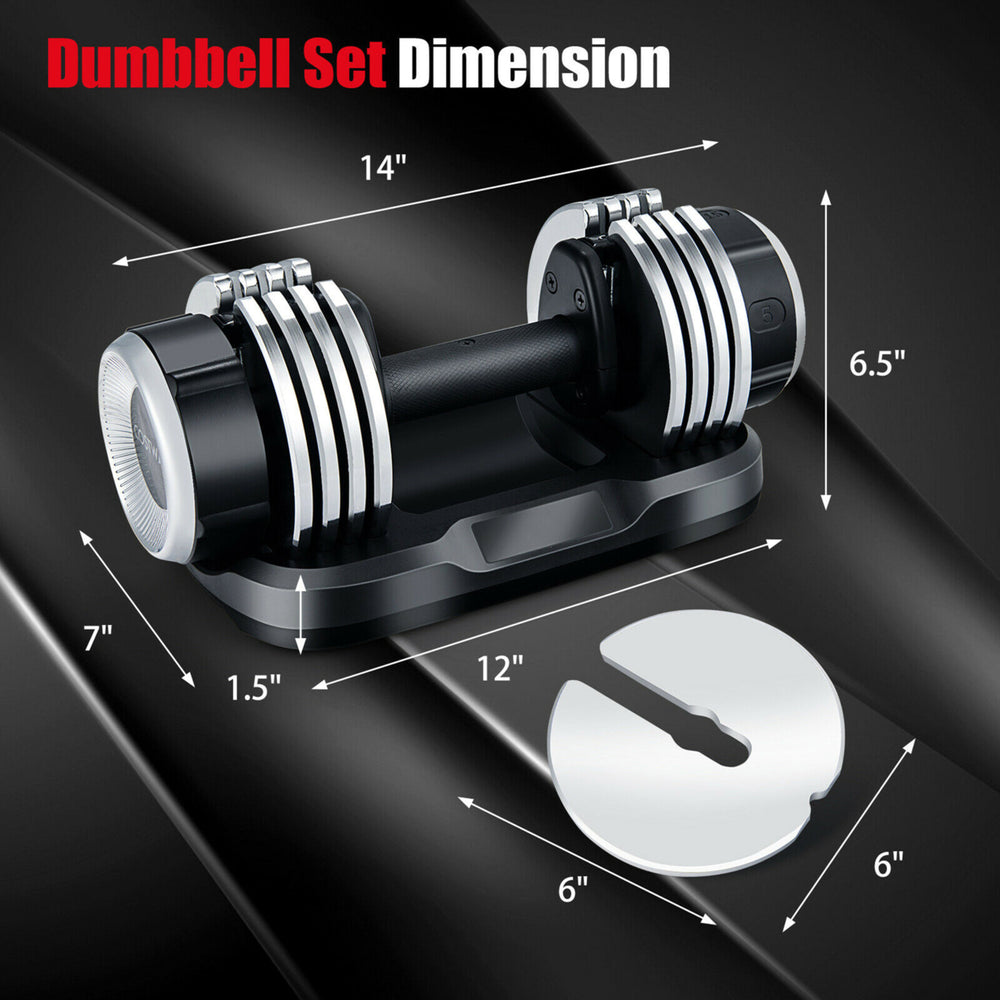 5-in-1 25Lbs Weight Adjustable Dumbbell W/Anti-Slip Fast Adjust Turning Handle Image 2