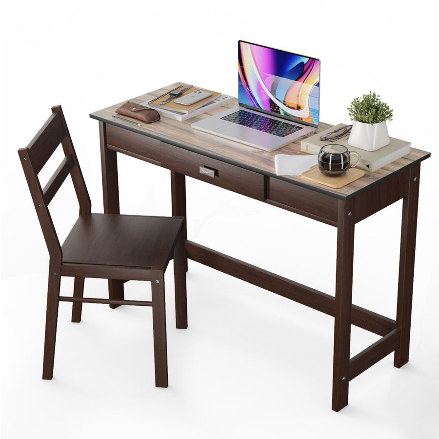 Kids Desk and Chair Set Study Table Writing Workstation w/ Drawer Image 1