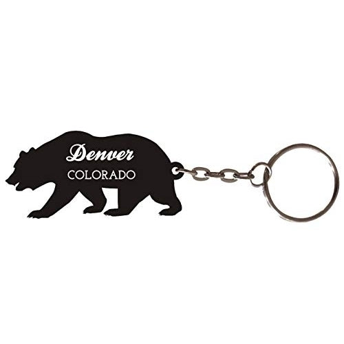 Denver Colorado Souvenir Metal Bear Keychain Image 1