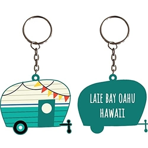 Laie Bay Oahu Hawaii Souvenir Camper Metal Keychain Image 1