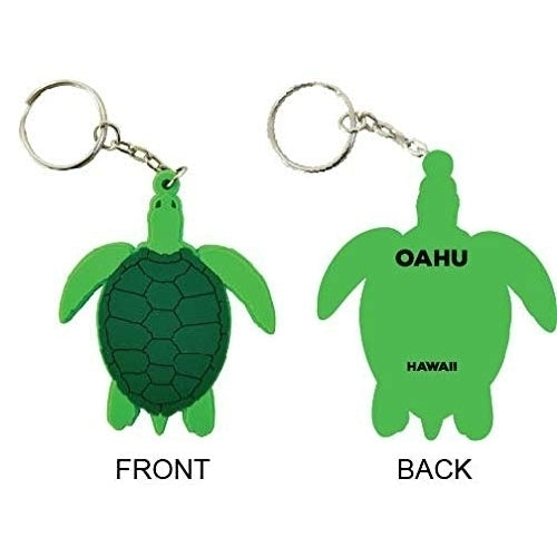 Oahu Hawaii Souvenir Green Turtle Keychain Image 1