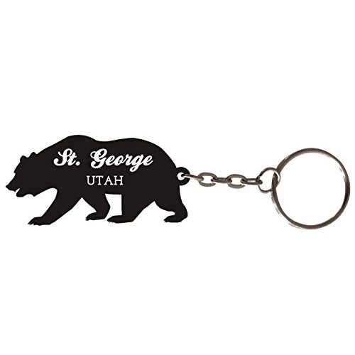 St. George Utah Souvenir Metal Bear Keychain Image 1