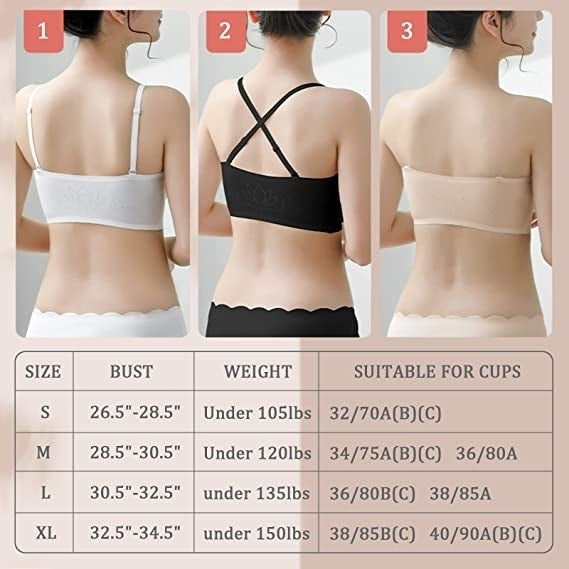 Strapless Bra Invisible Plus Size Bras for Women Image 2