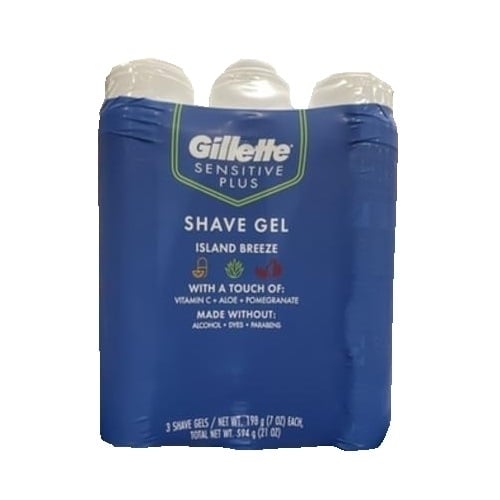 Gillette Sensitive Plus Shave GelIsland Breeze7 Ounce (Pack of 3) Image 1