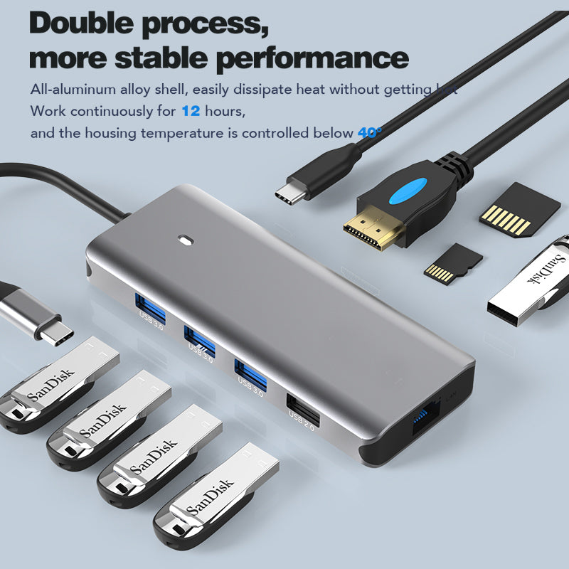 navor 10-in-1 USB C HubUSB Type-C Dongle with HDMI5 USB PortsPDTF and SD Card SlotRJ45 LAN Port Image 6