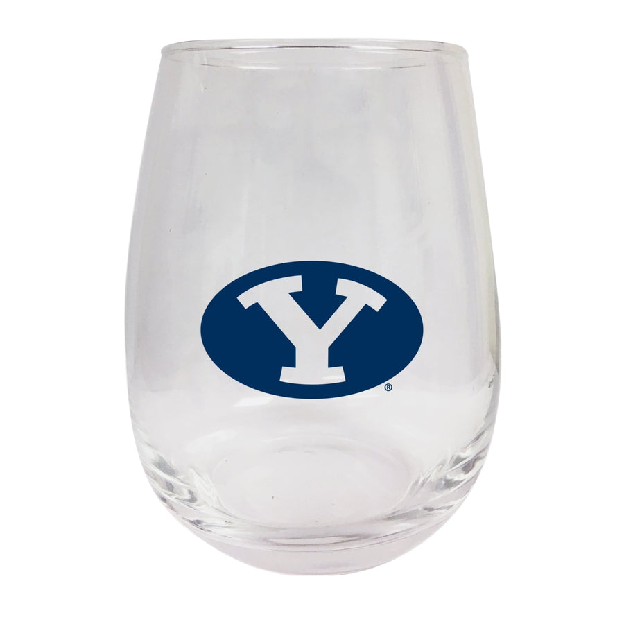 Brigham Young Cougars Stemless Wine Glass - 9 oz.  Officially Licensed NCAA Merchandise Image 1