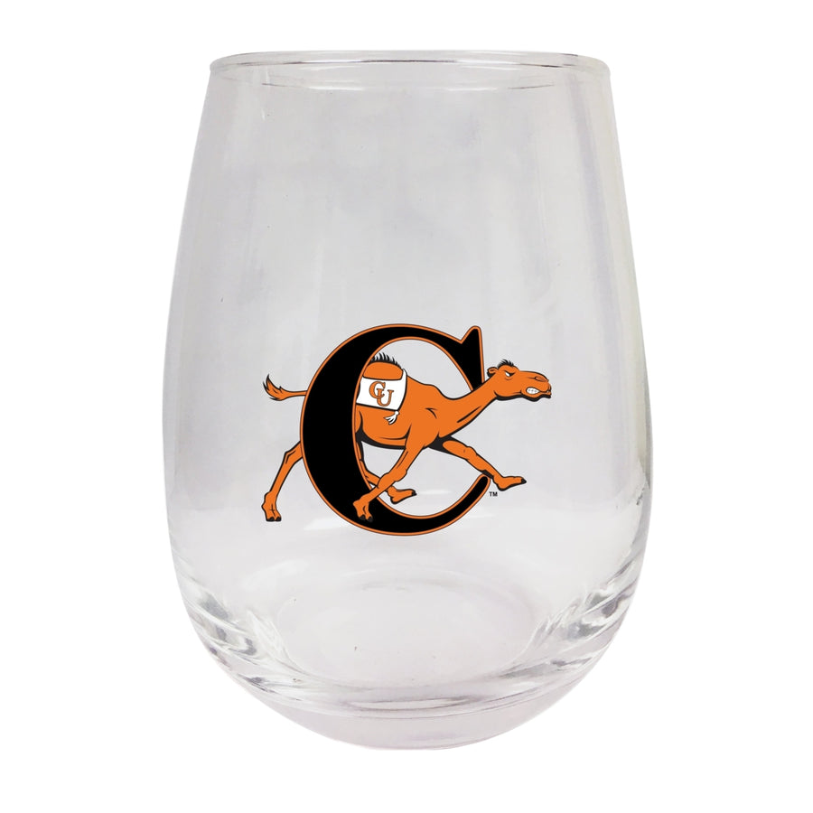 Campbell University Fighting Camels Stemless Wine Glass - 9 oz.  Officially Licensed NCAA Merchandise Image 1