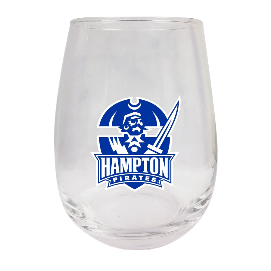 Hampton University Stemless Wine Glass - 9 oz.  Officially Licensed NCAA Merchandise Image 1