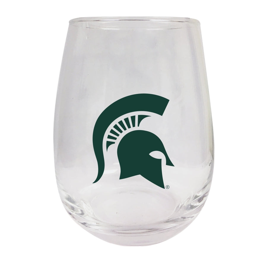 Michigan State Spartans Stemless Wine Glass - 9 oz.  Officially Licensed NCAA Merchandise Image 1