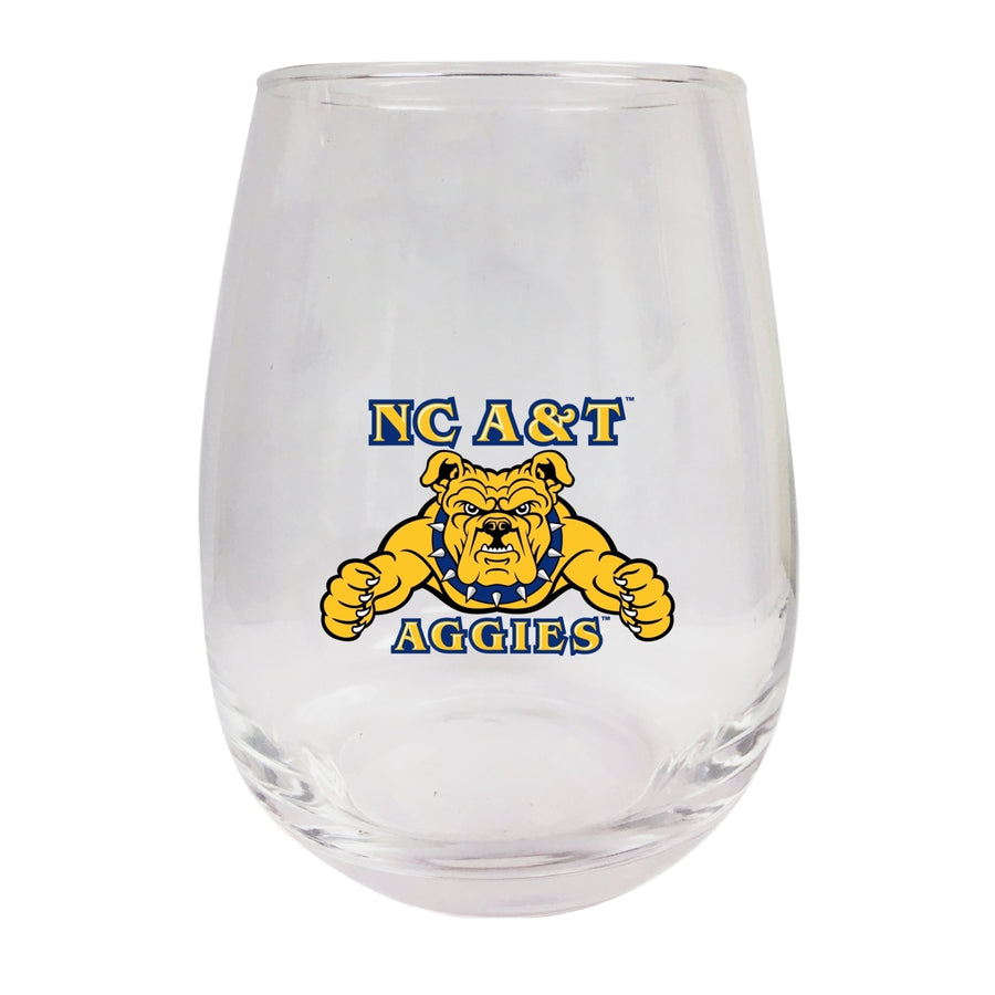 North Carolina AandT State Aggies Stemless Wine Glass - 9 oz.  Officially Licensed NCAA Merchandise Image 1