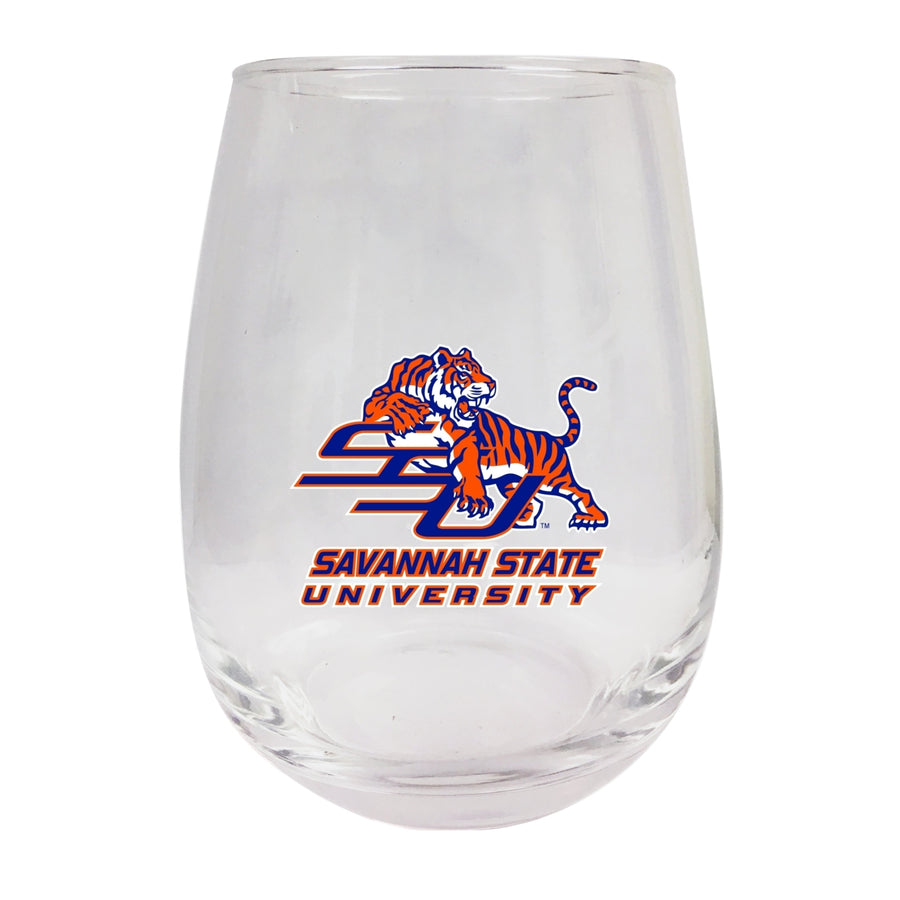 Savannah State University Stemless Wine Glass - 9 oz.  Officially Licensed NCAA Merchandise Image 1