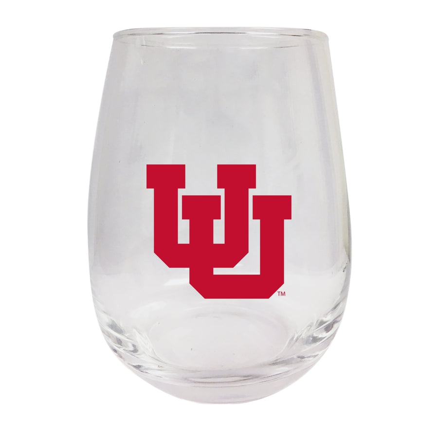 Utah Utes Stemless Wine Glass - 9 oz.  Officially Licensed NCAA Merchandise Image 1