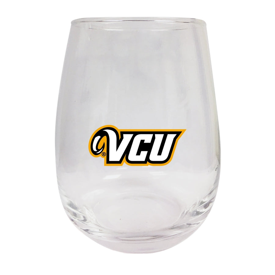 Virginia Commonwealth Stemless Wine Glass - 9 oz.  Officially Licensed NCAA Merchandise Image 1