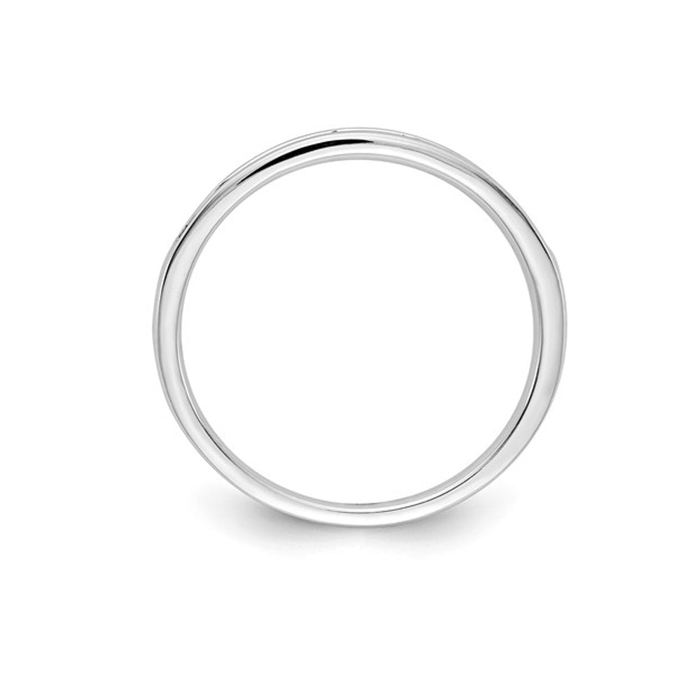 1/7 Carat (ctw) Pink Sapphire Wedding Band Ring in 14K White Gold Image 3