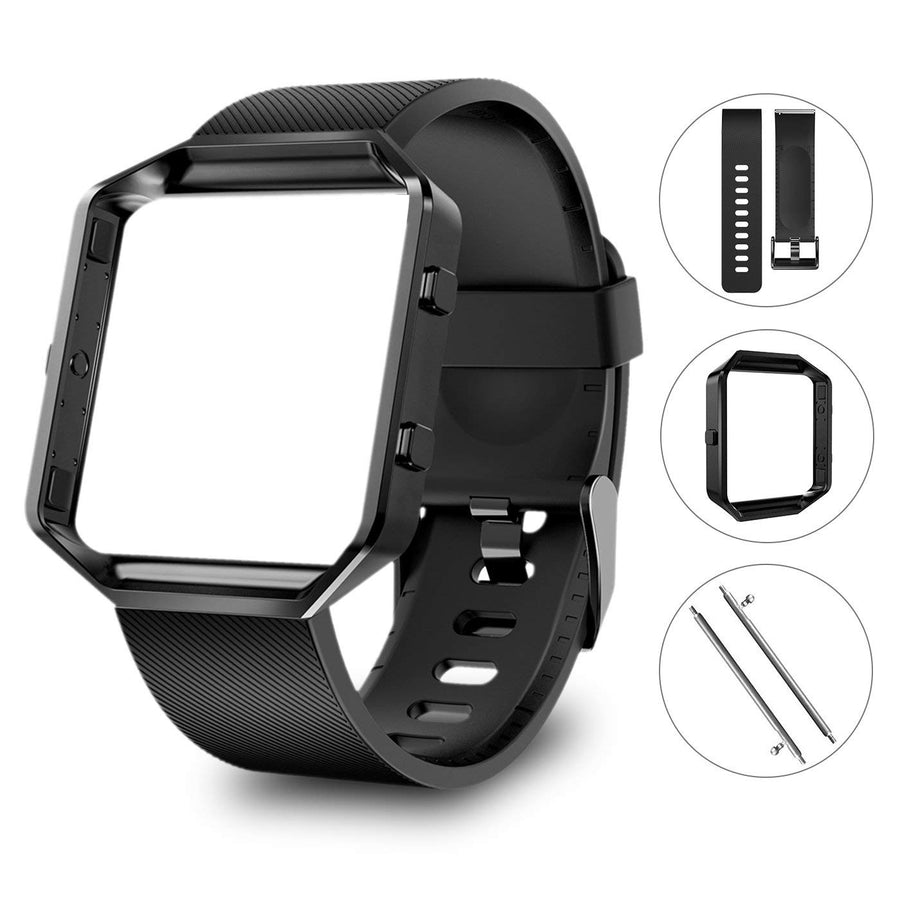 Small Replacement Strap Bands and Frame Compatible for Fitbit Blaze Smart Fitness Watch Sport Accessory Wristbands for Image 1