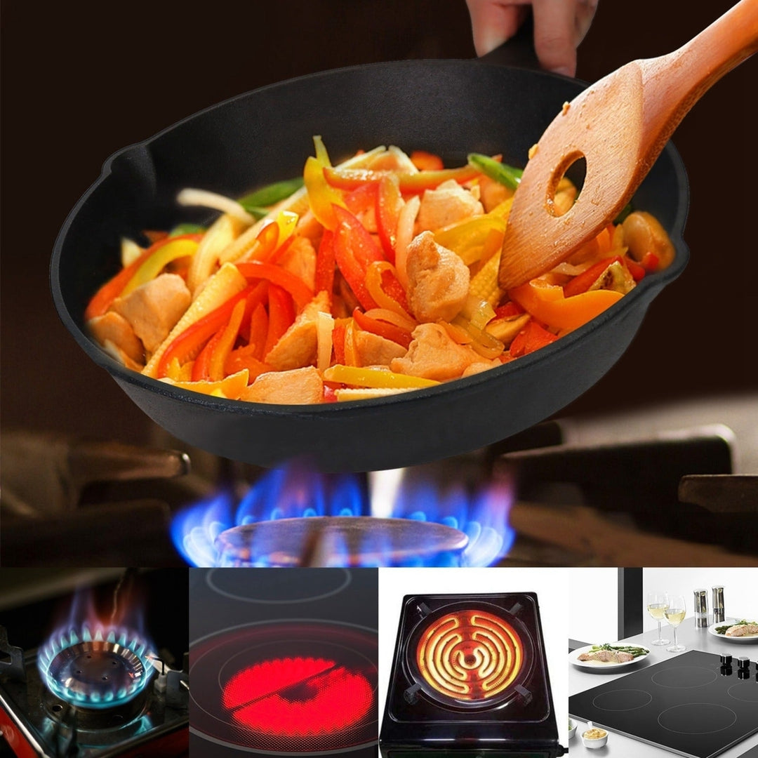 3Pcs Pre-Seasoned Cast Iron Skillet Set 6 8 10in Non-Stick Oven Safe Cookware Heat-Resistant Frying Pan Image 7