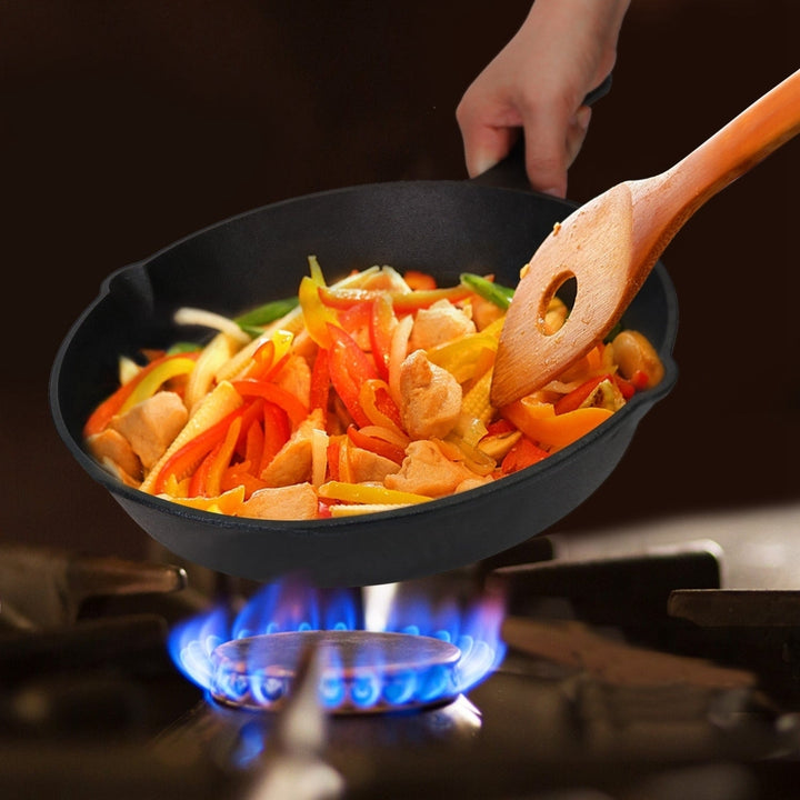 3Pcs Pre-Seasoned Cast Iron Skillet Set 6 8 10in Non-Stick Oven Safe Cookware Heat-Resistant Frying Pan Image 9