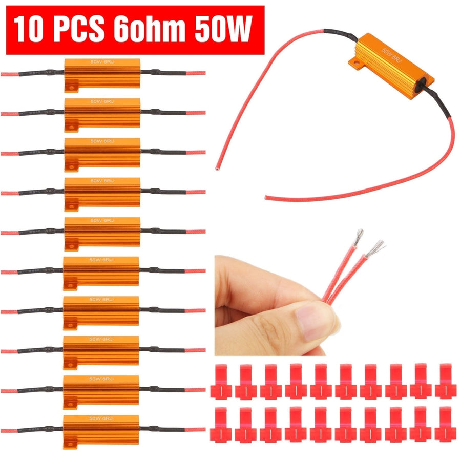10 PIC 50W 6 ohm Load Resistor Set with T-Taps Image 1