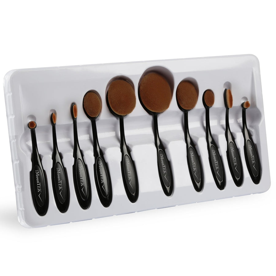 10-PCS Oval-Shaped Makeup Brush Set Image 1
