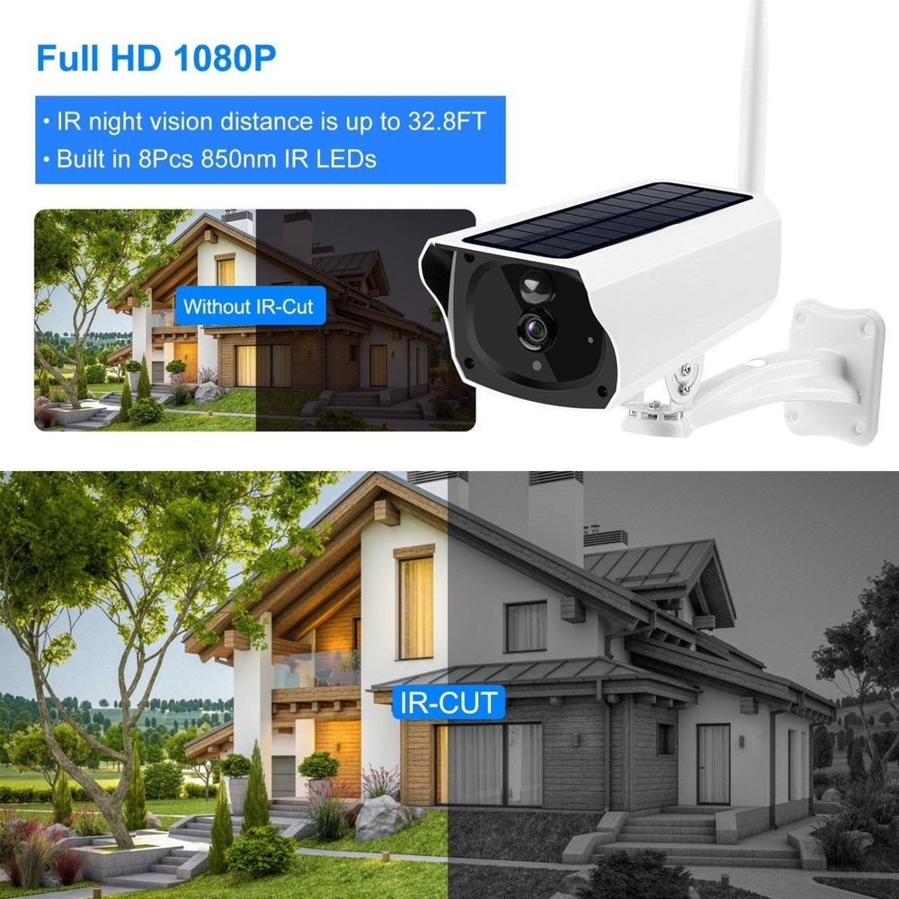 1080P Solar Powered WiFi IP Camera Two-Way Intercom Security Surveillance Camera Image 2