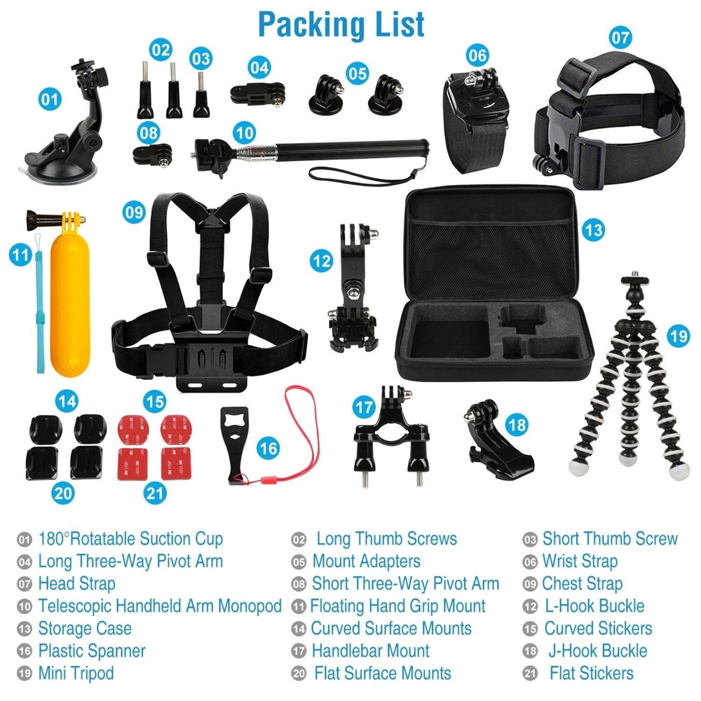 26 In 1 Camera Accessories Kit Fit For GoPro Hero 5 4 3+ 3 2 1 Camera Image 2