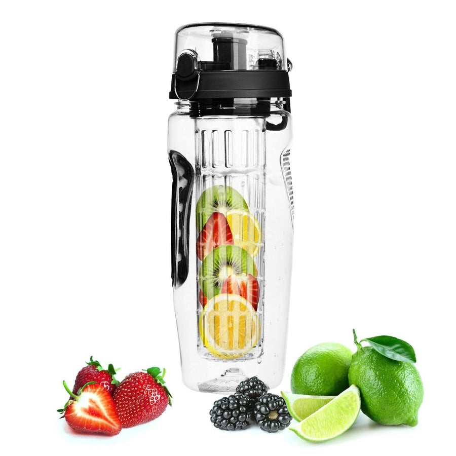 Fruit Infuser Water Bottle 32OZ Juice Shaker Sport with Flip Top Lid Anti-Slip Grips For Office Home Sport Running Image 1