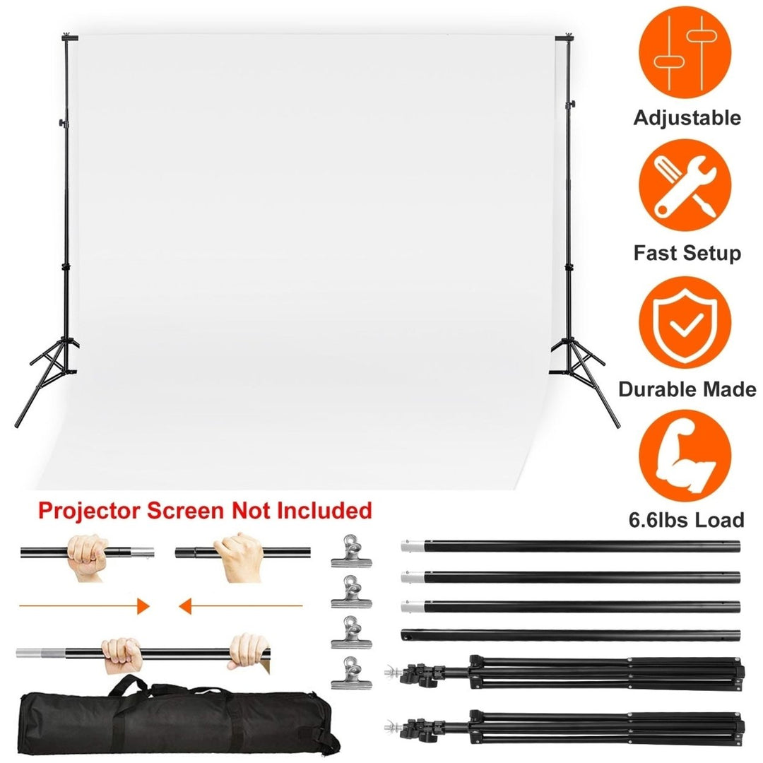 6.5 x 10ft Photo Video Studio Backdrop Background Stand Adjustable Heavy Duty Photography Backdrop Support Stand Set Image 3