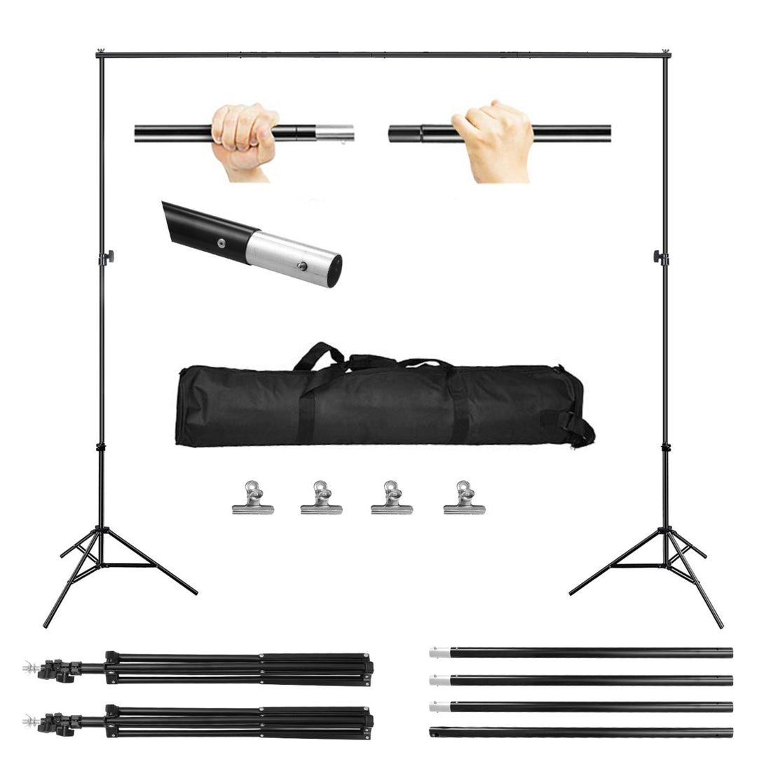 6.5 x 10ft Photo Video Studio Backdrop Background Stand Adjustable Heavy Duty Photography Backdrop Support Stand Set Image 12