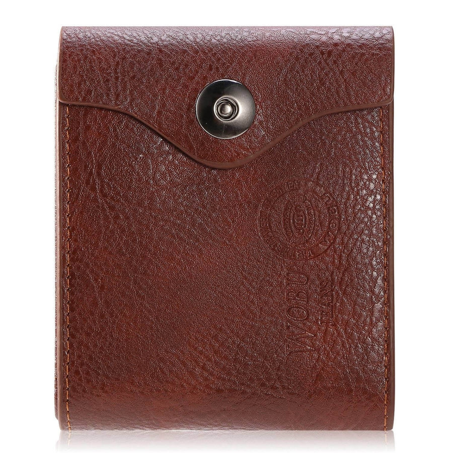 Mens Wallet PU Leather Bifold Purse Slim RFID Blocking Card Holder Cases with 2 ID Window Coin Pocket Image 1